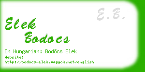 elek bodocs business card